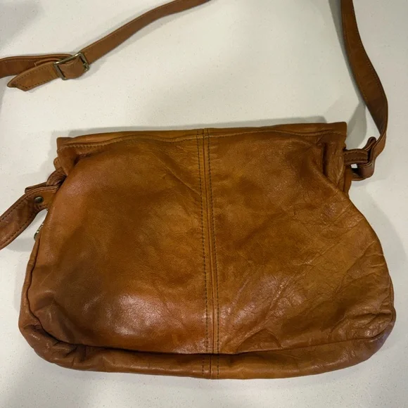 Victoria Leather Co Leather Crossbody Bag Brown Made in USA Vintage Style - Picture 5 of 6